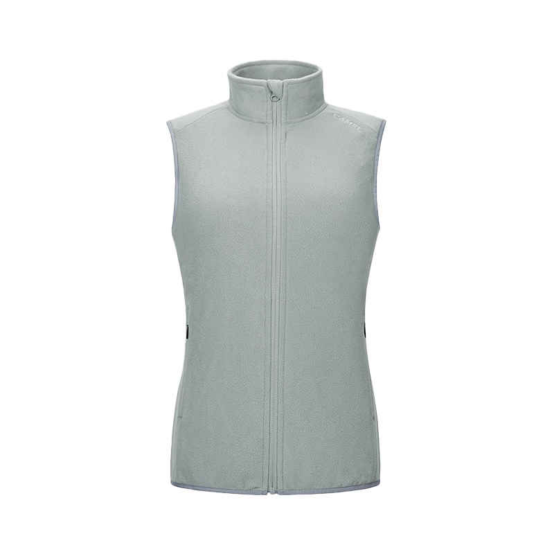 骆驼男女新款柔软亲肤纯色抓绒背心外套