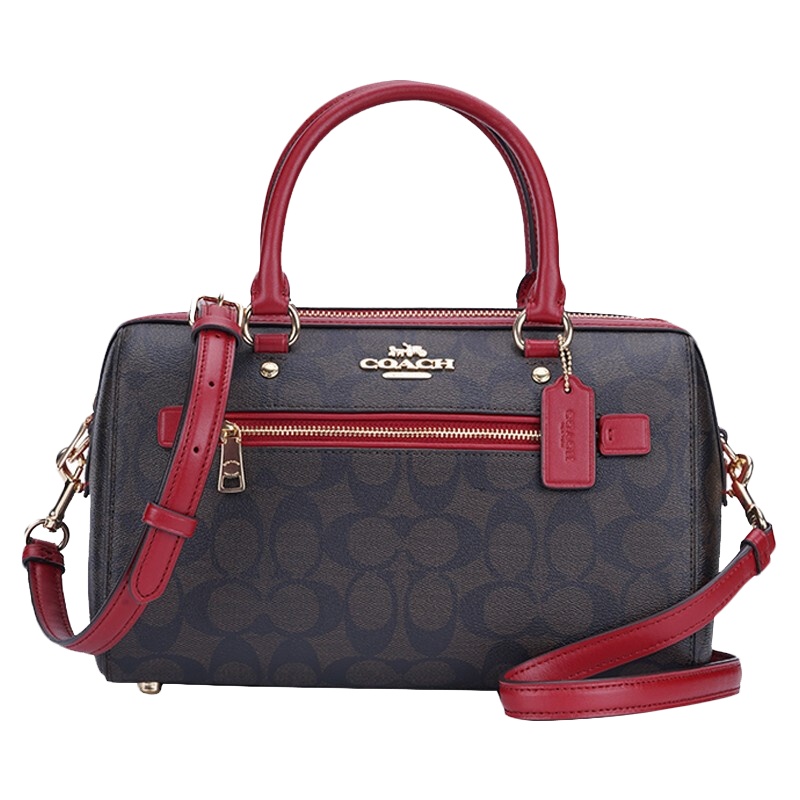 COACH 蔻驰品 女士黑色人造革手提单肩斜挎桶包礼物送女友 F79946 SV/BK礼物 浅卡其色