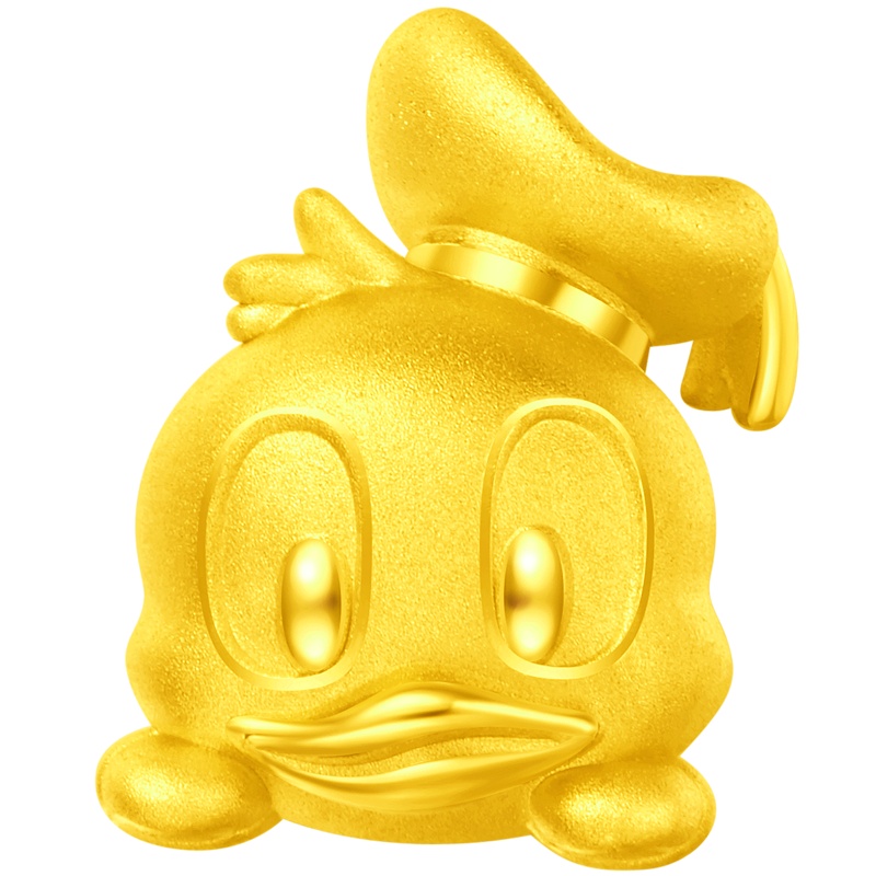 周大福 迪士尼经典系列 唐老鸭呆萌鸭头 定价足金金转运珠/吊坠/配绳