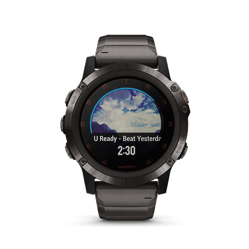 佳明fenix5xPlus户外GPS跑步健身血氧NFC心率登山地图功能手表防水100m(钛合金ADLC镀膜蓝宝石)