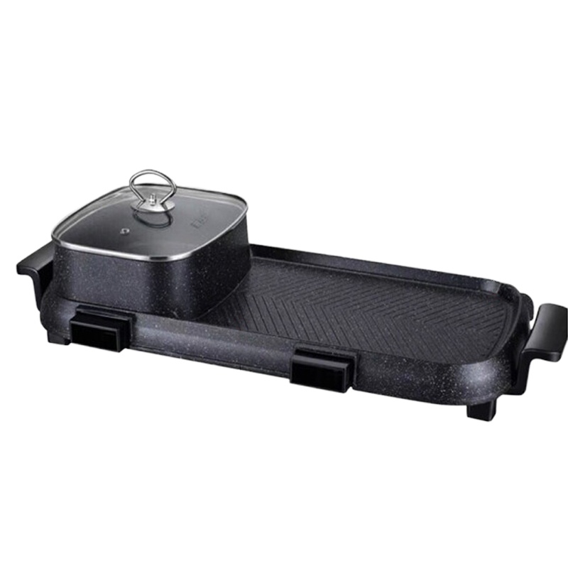 新榜样韩式多功能电烤炉烧烤盘X1360 55cm涮烤一体烤盘+火锅麦饭石 不沾油