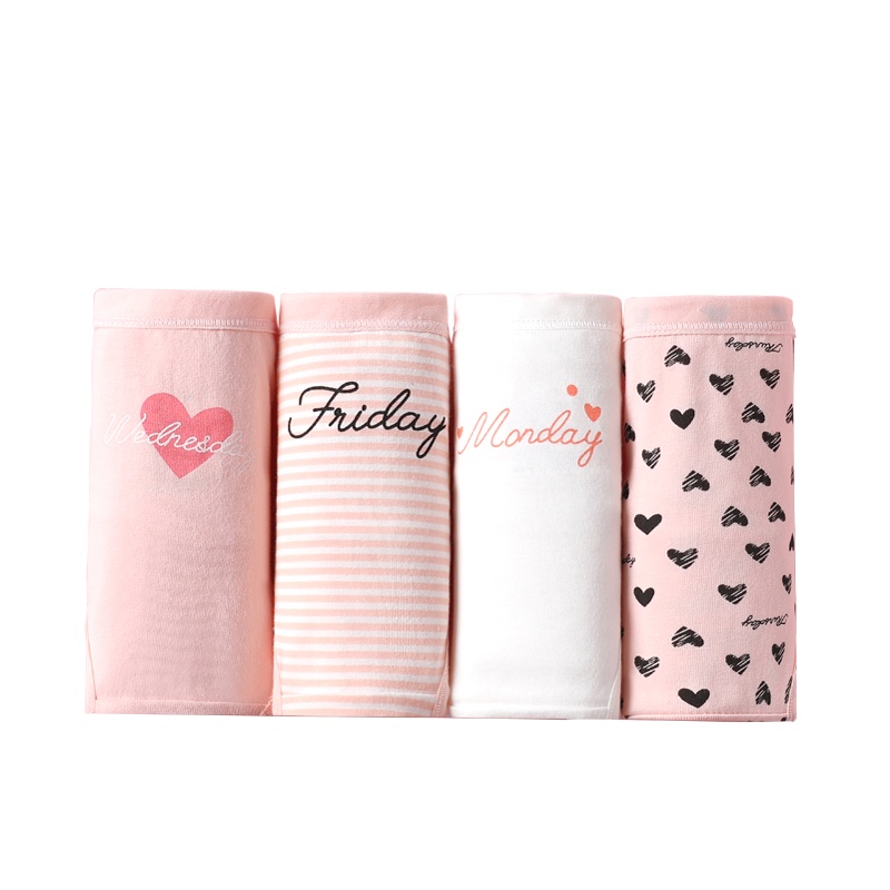 国民男装相思鸟四季新款粉色印花柔软中腰 四条装 休闲裤头