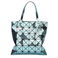 菱格三宅世家(MVO MVO LGSZSJ)手提包6*6格水滴几何菱格包 春夏新款拼接单肩包女镭射折叠包