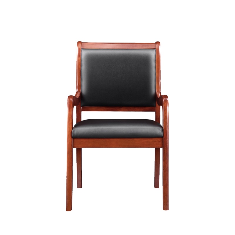 永格实木会议椅时尚简约办公职员麻将椅电脑人体工学带扶手皮革椅