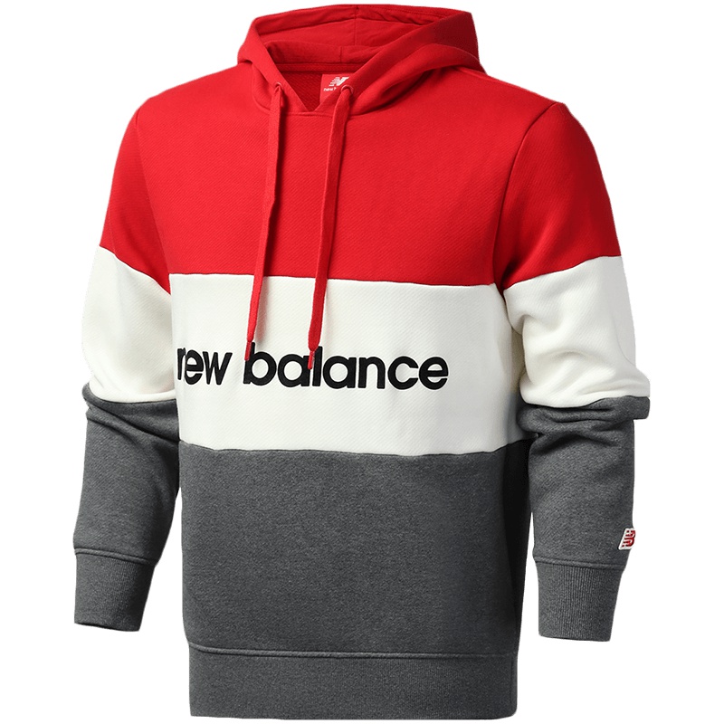 New Balance男装卫衣撞色拼接针织印花休闲运动服AMT93545