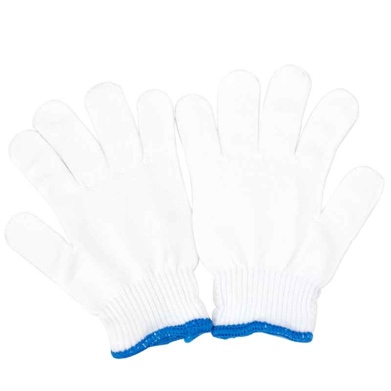 海斯迪克 HKW-79 劳保手套 尼龙耐磨棉纱棉线手套 防滑加厚耐用护手 手部防护 纯尼龙丝A级中厚/20双