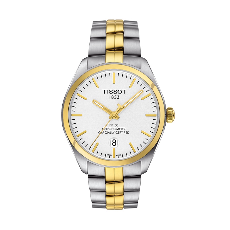 天梭(TISSOT)瑞士手表 PR100系列100M防水 钢带男士石英表T101.451.22.031.00