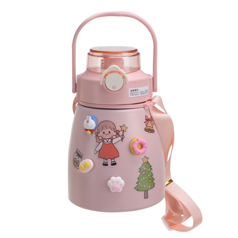 大容量吸管保温杯304不锈钢大肚高颜值可爱水杯女潮流便携学生杯