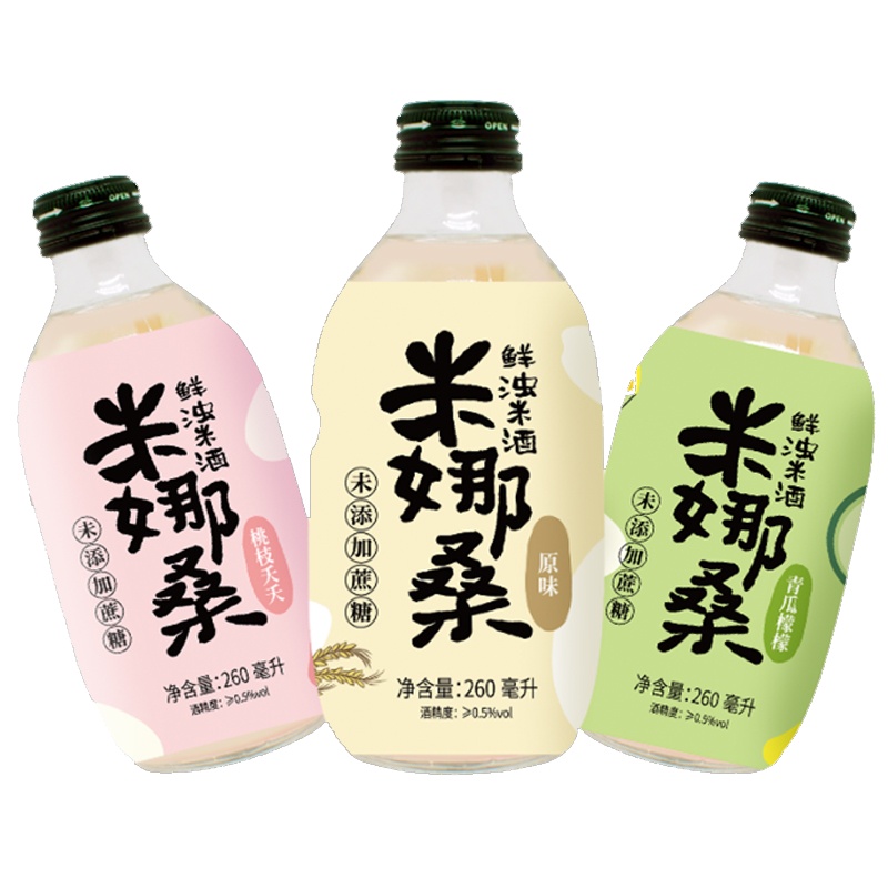 6瓶装 | 米娜桑网红气泡饮料230ml桂花风味气泡酒酿饮品碳酸汽水