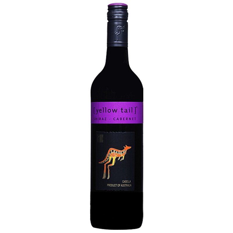 [赤霞珠干红]黄尾袋鼠(yellow tail) 设拉子赤霞珠干红葡萄酒 750ml 红酒 澳大利亚进口