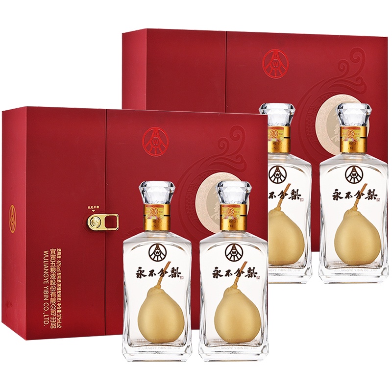 [中华特色]河北供销馆 永不分梨 40度小方型 375ml*4瓶整箱装 五粮液股份公司出品白酒礼盒