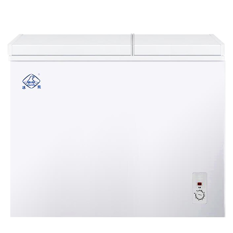 冰熊 258升 家用商用一级能耗节能小冰柜迷你卧式冷藏冷冻双温双箱冷柜