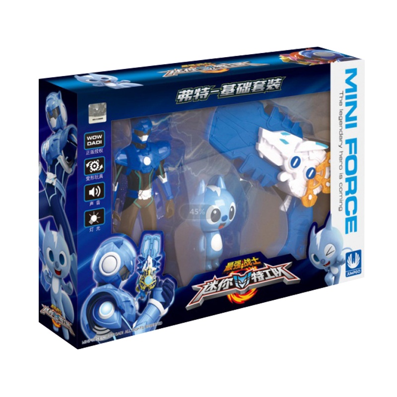 展高迷你特工队特工S1声光第3季枪人偶套装超级恐龙机甲战士力量变形玩 具 [人偶+枪]基础套装-弗特8721