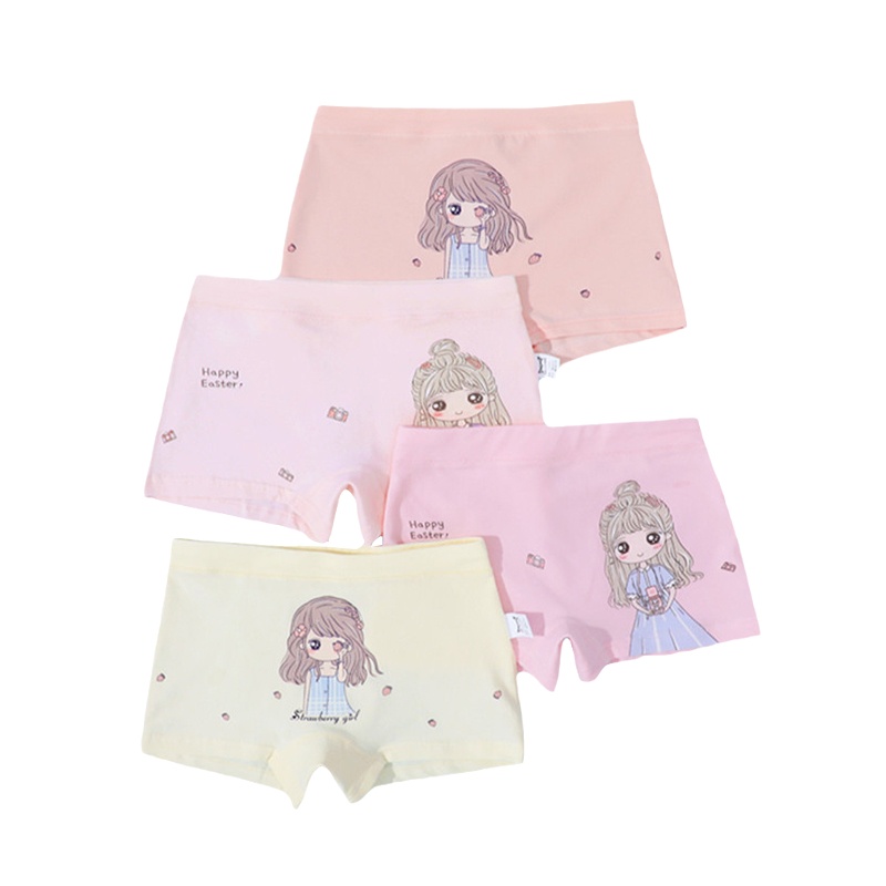 猫人[女童清爽内裤4条装]夏季儿童内裤女婴儿宝宝内裤女童内裤平角