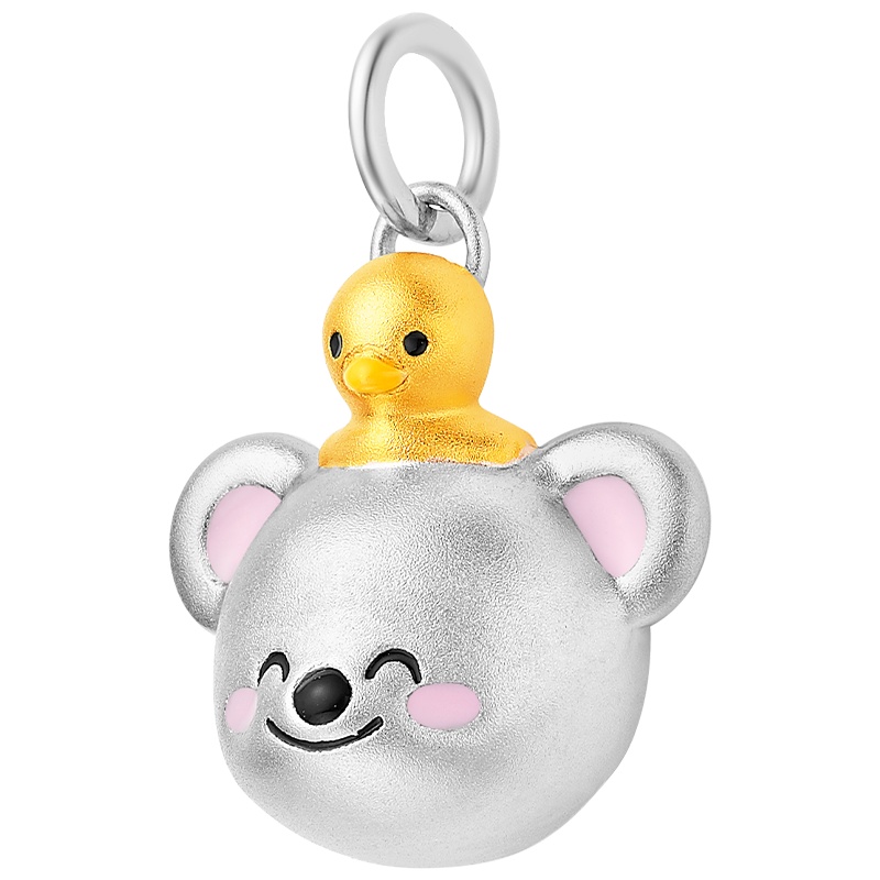 《奇萌泰迪》正版授权 Mover魔吻 奇萌泰迪系列微笑小黄鸭银吊坠