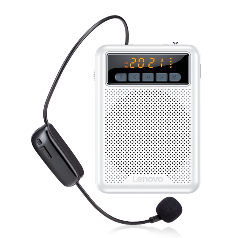 联想(Lenovo)A600无线版小蜜蜂扩音器喇叭 大功率便携导游教学专用 迷你音响音箱U盘唱戏机 月光白