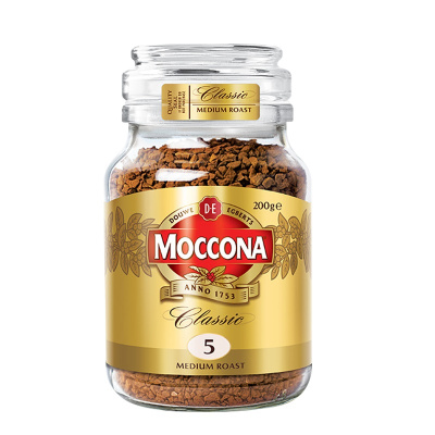 荷兰进口 Moccona摩可纳中度烘焙黑咖啡纯咖啡速溶无蔗糖咖啡200g
