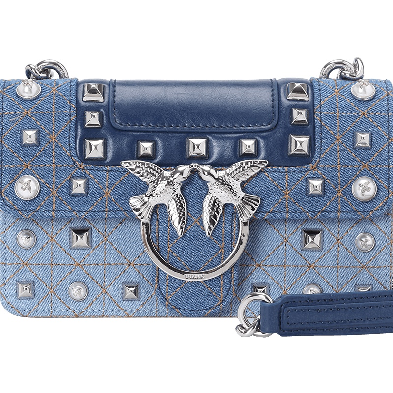 Pinko/品高 LOVE JEANS 2 珍珠铆钉单肩包 迷你 1P21BL