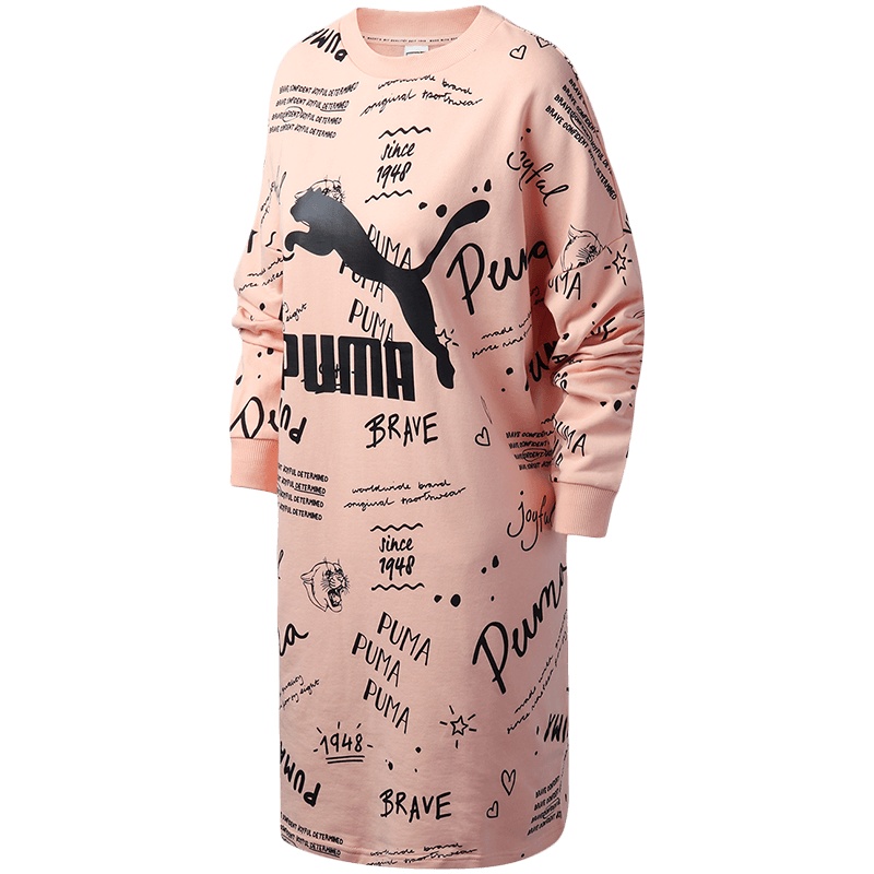 PUMA彪马女装运动服古力娜扎同款休闲卫衣连衣裙595219