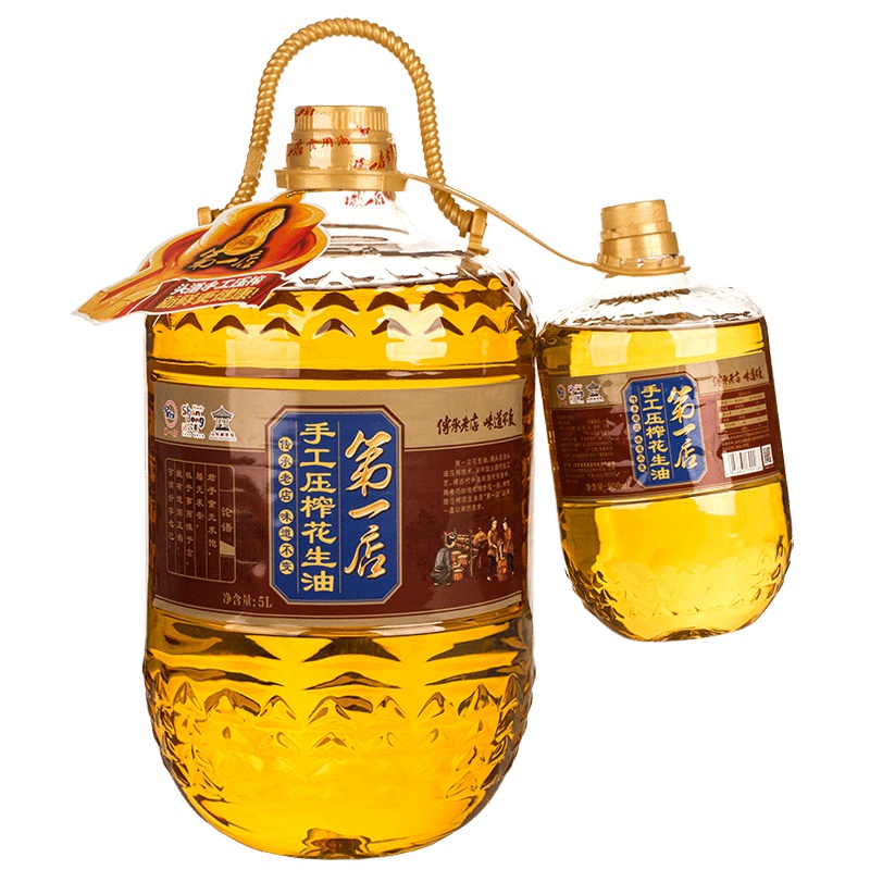 手工压榨花生油5L 赠1L头道花生油 食用油