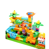 费乐(FEELO)135颗粒动物滑道大颗粒积木 兼容乐高积木 3-6周岁 男女孩子塑料积木玩具