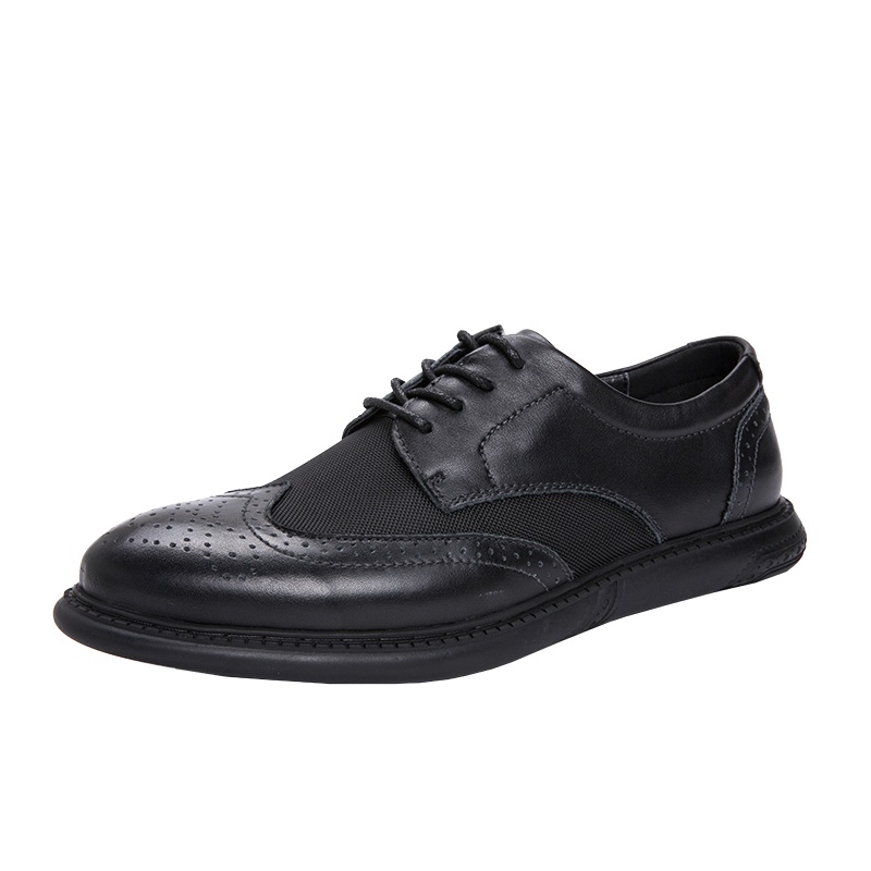 Rock Fairwhale洛克华菲男鞋秋季男士商务正装真皮皮鞋男韩版休闲黑色鞋子经典结婚鞋