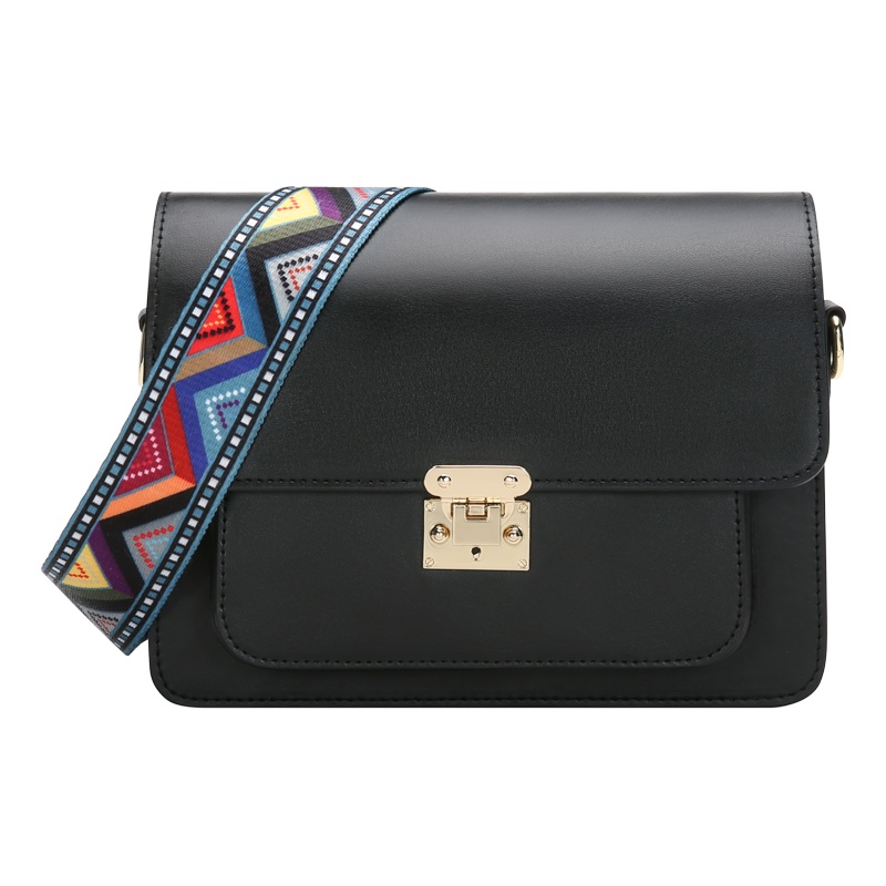 稻草人真皮女包单肩小方包通勤OL简约百搭韩版时尚斜挎包