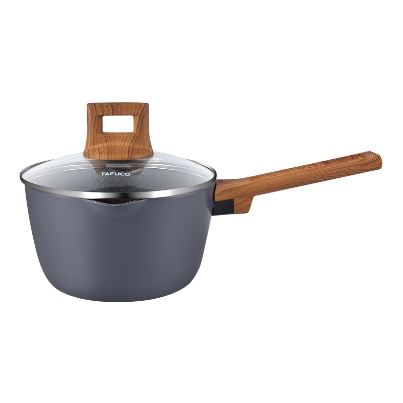 日本泰福高麦饭石不粘锅 奶锅 电磁炉通用锅健康无油烟奶锅 燃气通用深奶锅加厚款-内径18cm