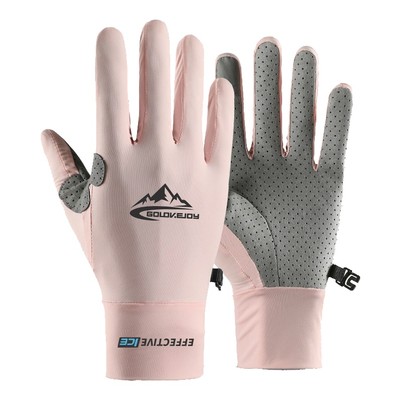 骑行手套触屏高尔夫户外运动防晒夏季垂钓吸汗透气冰丝冷感薄手套