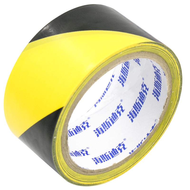 海斯迪克 HKJD-004 车间划线安全标识胶带 PVC警示胶带 地标线斑马线胶带4.8*16 黑黄双色警示胶带