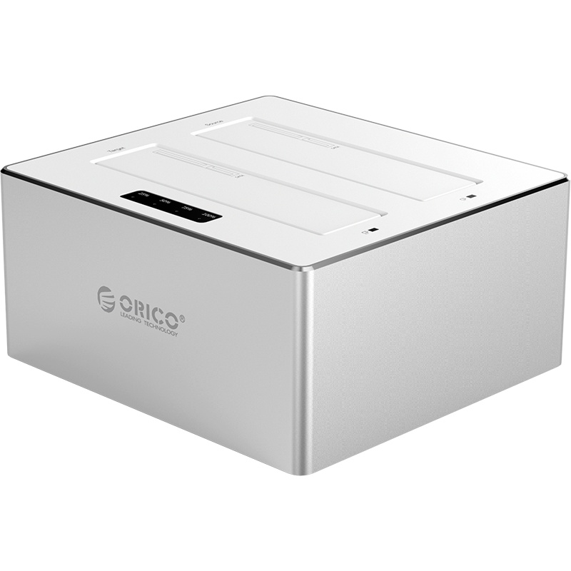 ORICO/奥睿科 双盘位铝合金USB3.0移动硬盘底座SATA3.0串口硬盘外接盒笔记本台式机电脑固态机械通用脱机拷贝