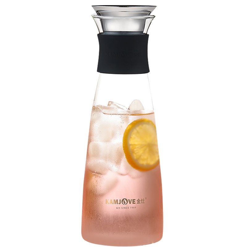 金灶(KAMJOVE)耐热玻璃冷水壶 家用大容量玻璃水壶果汁扎壶凉茶壶 带盖凉水壶 TP-503/1升