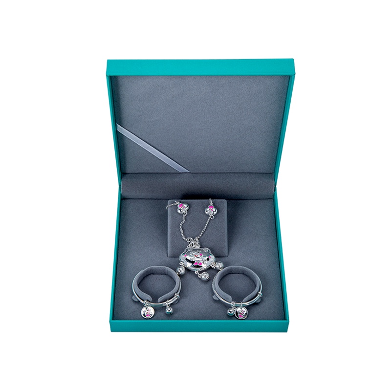 金一 足银S999卡通小猪佩奇猪年宝宝纯银手镯长命锁套装送小孩送男女婴儿出生满月（定价） BFH001 银色