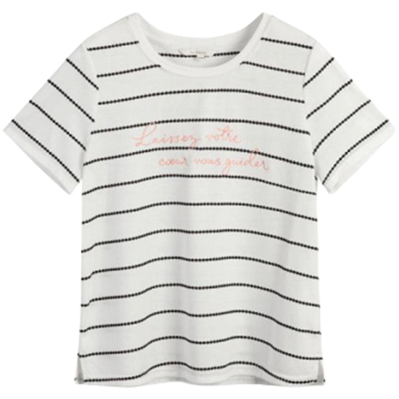 【专柜同款】拉夏贝尔夏季新款时尚气质短袖字母宽松韩版学生百搭上衣T恤女