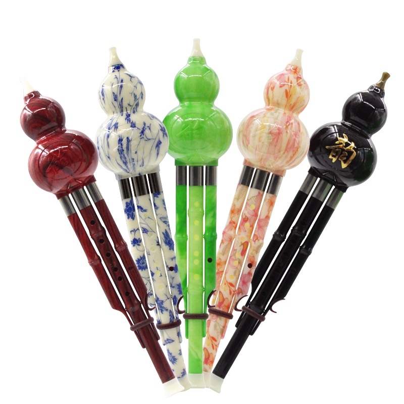 风雷动仿红木葫芦丝乐器树脂彩铜套葫芦丝音调款式齐全c调+鼓包