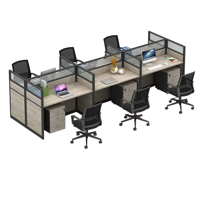 全简职员办公桌办公室职员桌屏风办公桌员工桌电脑桌面对面六人位