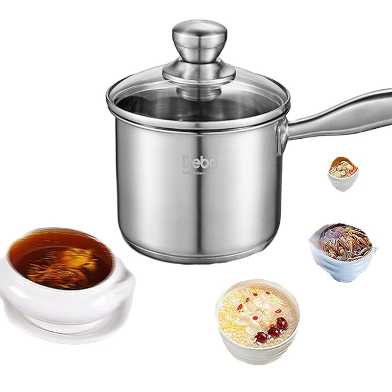 德国Debo德铂蒂诺奶锅304不锈钢加厚小汤锅复合底16cm DEP-607 单个装