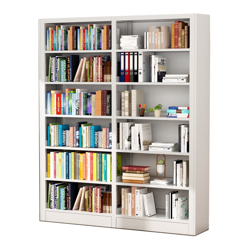 臻远6层钢制书架 单面一列二组白色