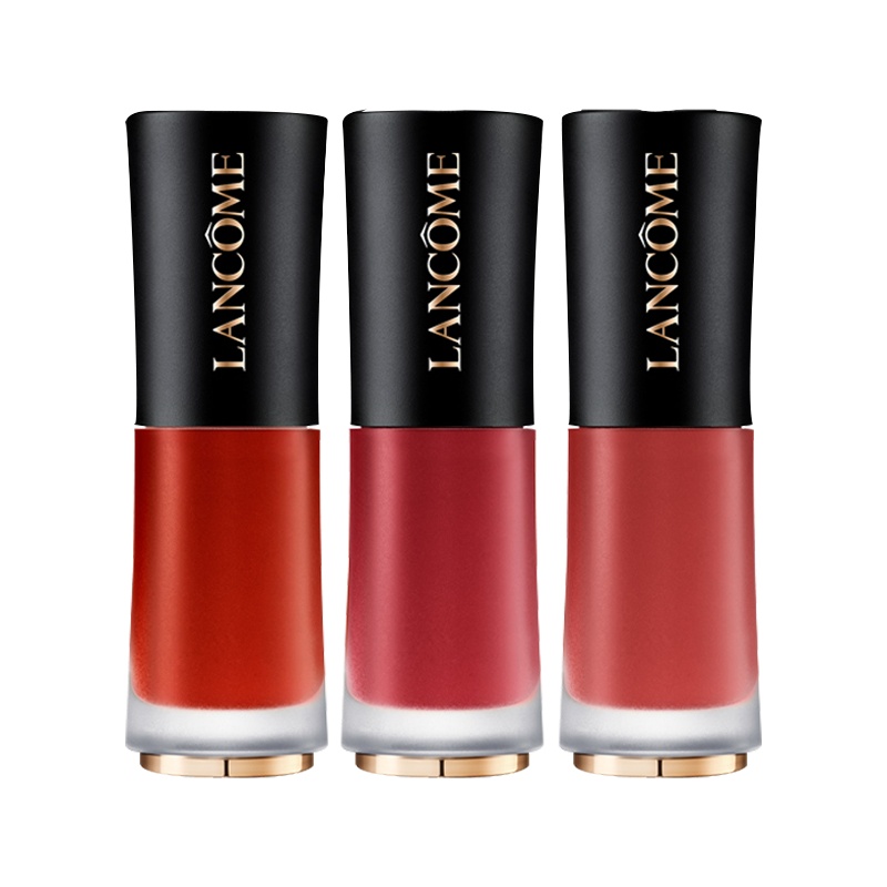 LANCOME兰蔻小蛮腰菁纯柔雾水唇釉三件套装礼盒6ML/支(196橘气苏打 +288橘咖小奶猫+888莓果小野猫)