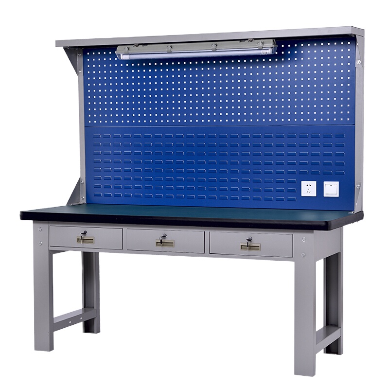 奈高重型装配静电工作台2100x750x(800+920)+米奇特工双直200mm单斜25mm 五金工具挂钩1套装