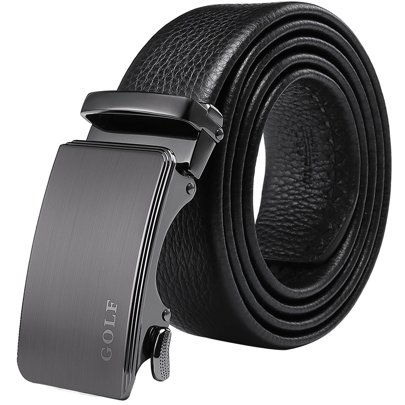高尔夫GOLF头层牛皮男士皮带休闲时尚自动扣真皮腰带柔软耐磨男款裤带礼盒装商务