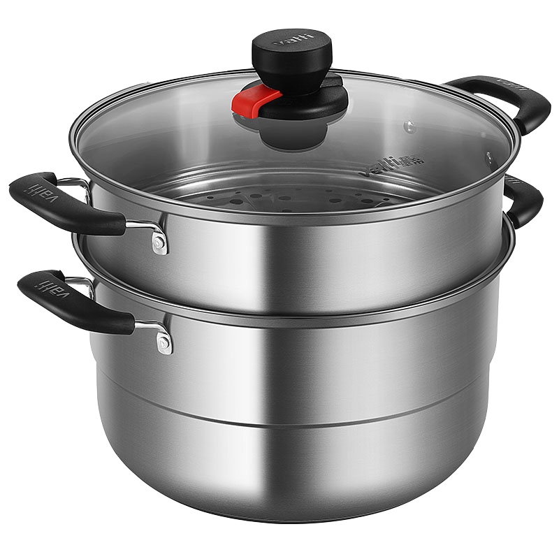 华帝 VATTI 蒸锅26CM双层不锈钢复底蒸锅多功能家用汤锅带蒸笼电磁炉燃气通用锅Z2607