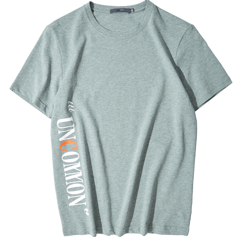 黑鲸字母印花短袖T恤男2019夏季简约短t男CNTBJ29147A