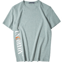 黑鲸字母印花短袖T恤男2019夏季简约短t男CNTBJ29147A