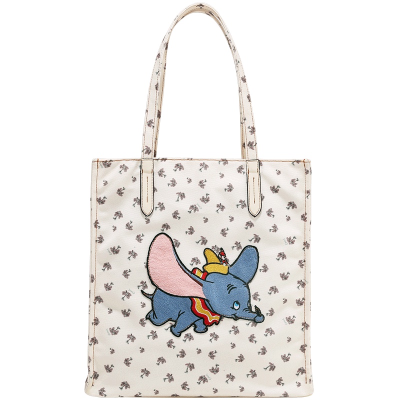 包包女包新款2019限量定制小飞象印花大容量帆布包单肩托特大包女