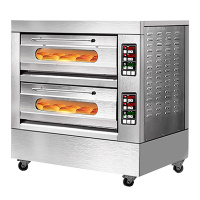 乐创(lecon) 大型披萨烤箱商用烤炉箱蛋糕面包月饼电烘烤箱机烘炉焗炉电烤箱 两层四盘电烤箱380V