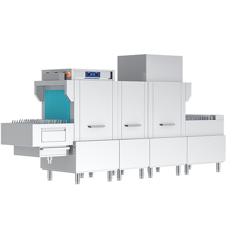 乐创(lecon)商用洗碗机 长龙式自动化大型酒店食堂刷碗机 单缸双喷淋带烘干 LC-J-FD3800D