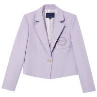 三彩2021春季新款华尔兹西服炸街长袖小西装外套女短款