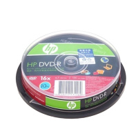 惠普(hp) DVD刻录盘4.7G 10片装/盒 DVD空白光盘啄木鸟DVD白盘刻录空白