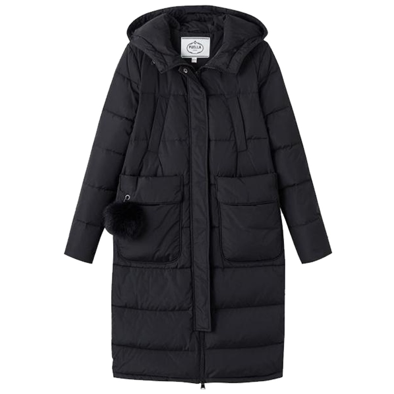 拉夏贝尔轻薄粉欧货时尚羽绒服2019流行新款冬中长款过膝名牌白鸭绒外套女20012245